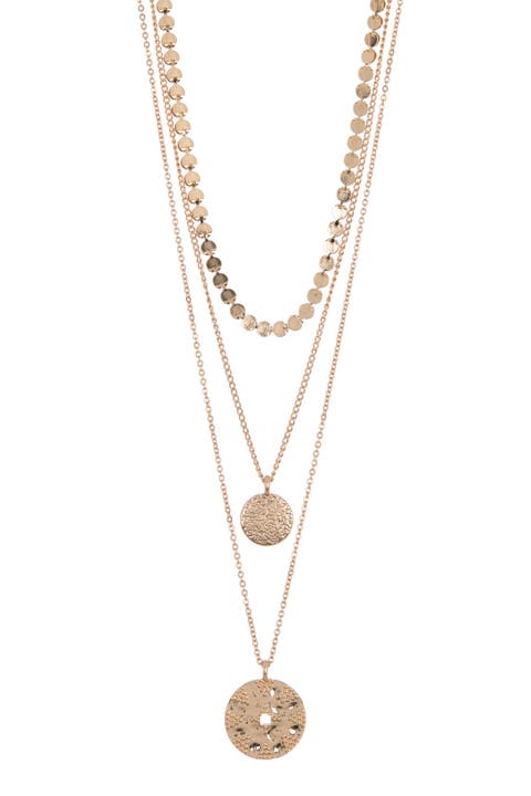 Triple Layer Coin Pendant Necklace