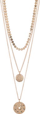 Melrose and Market Triple Layer Coin Pendant Necklace