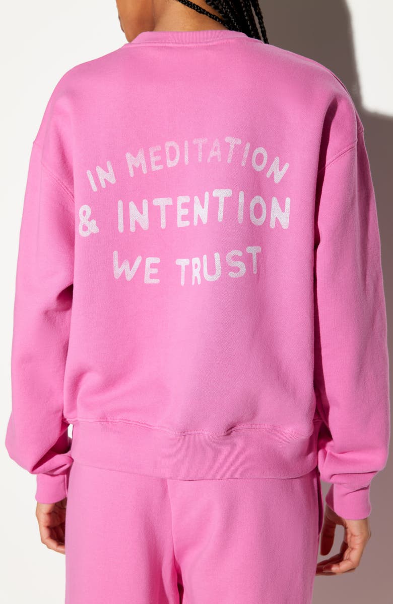 Spiritual Gangster Mesmereyes La Brea Cotton Graphic Sweatshirt, Alternate, color, Azalea