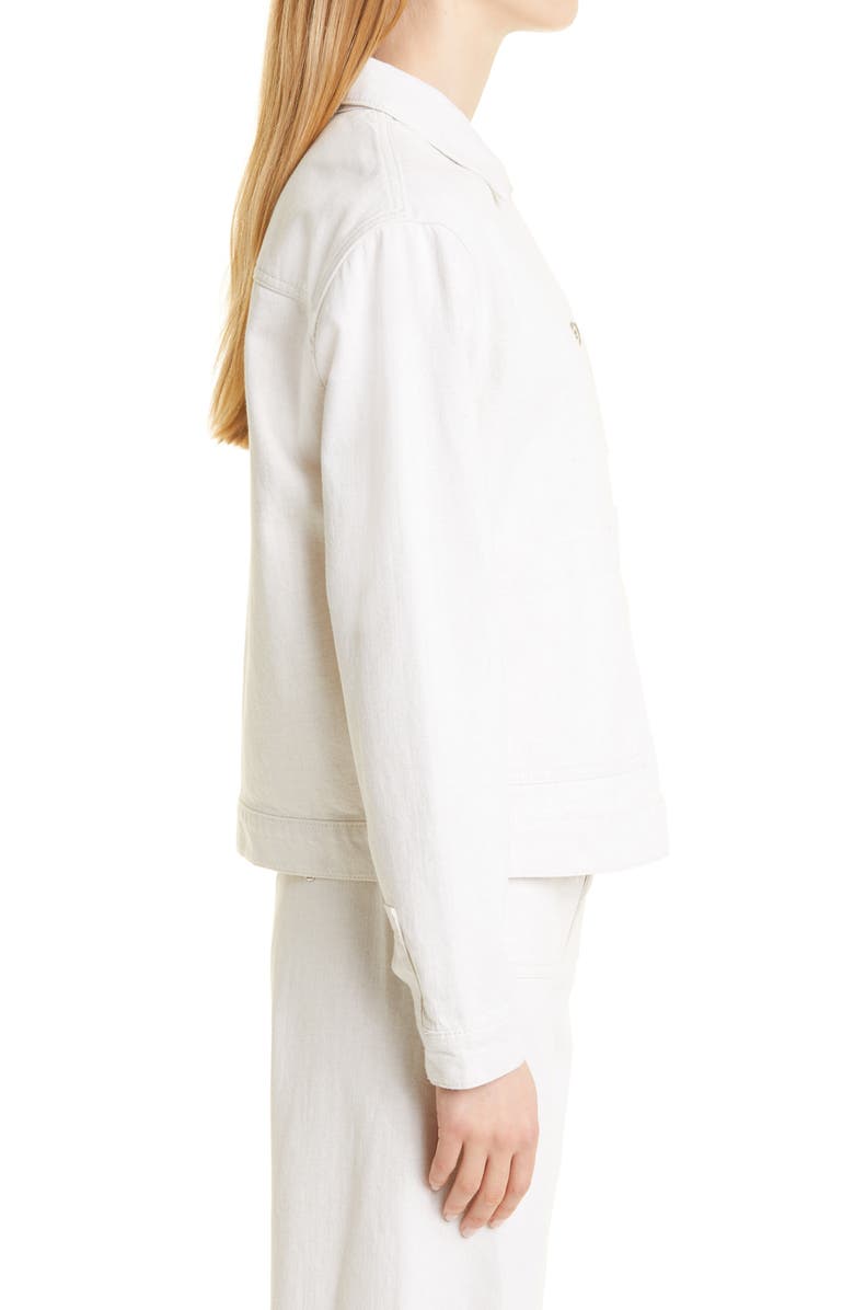 Emporio Armani Relaxed Fit Cotton & Linen Twill Trucker Jacket, Alternate, color, 