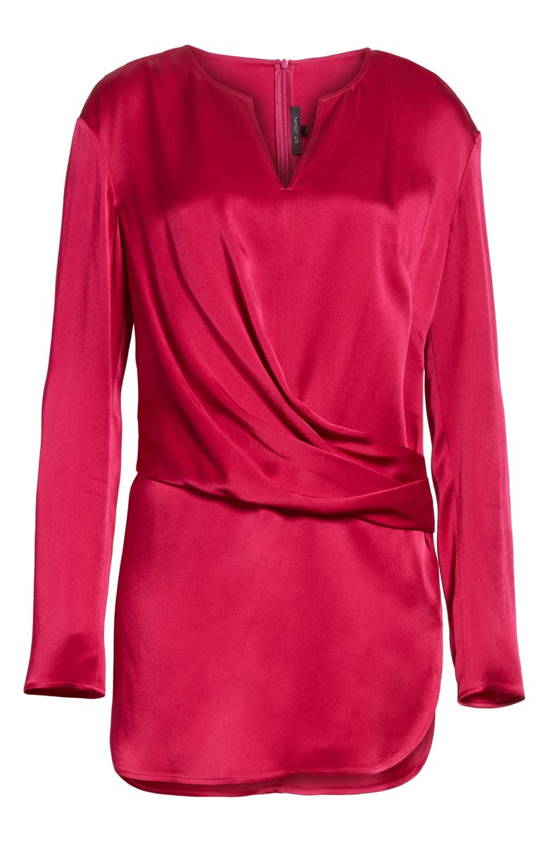 St. John Collection Front Drape Liquid Crepe Blouse, Alternate, color,