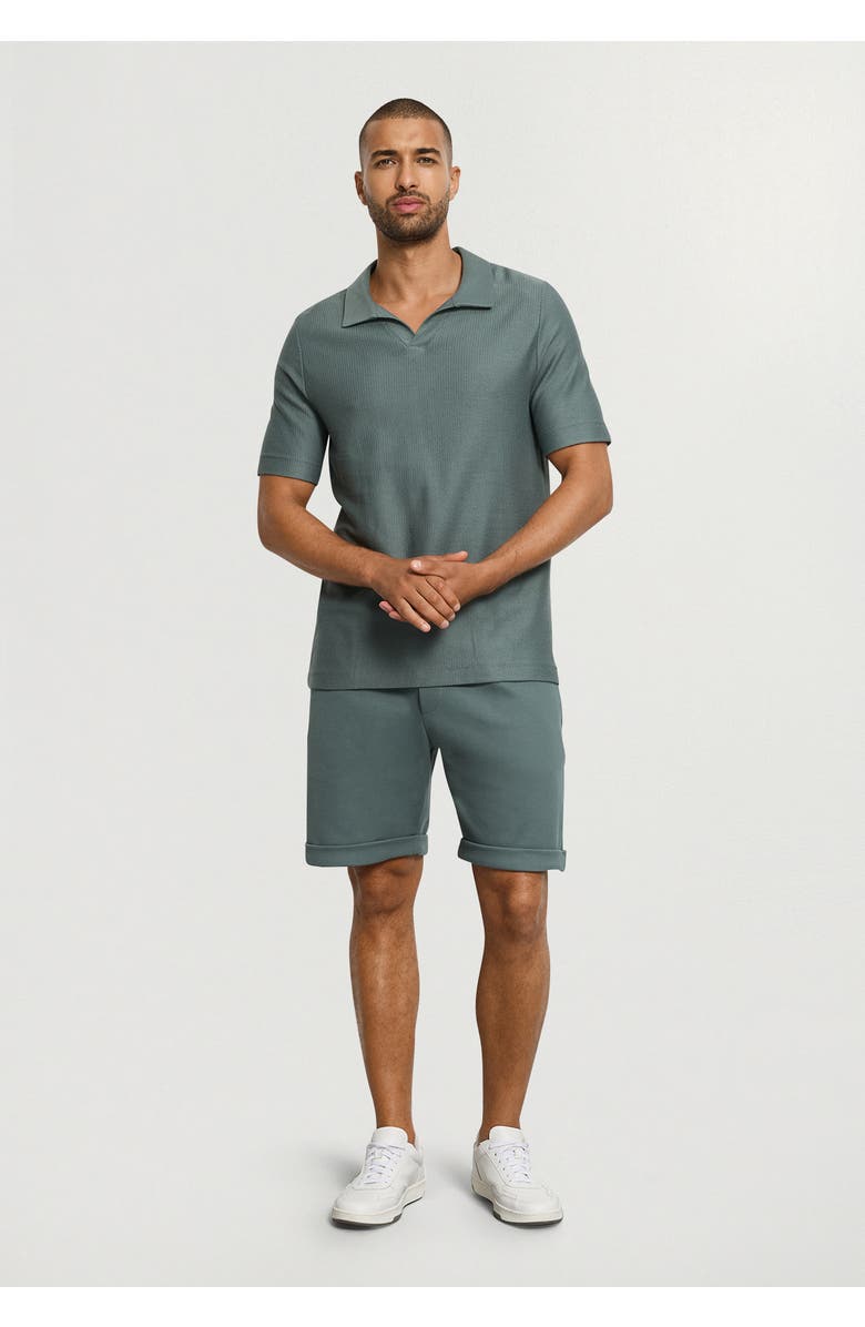 Hanro Travelwear Organic Cotton Collared Top, Alternate, color, Studio Green