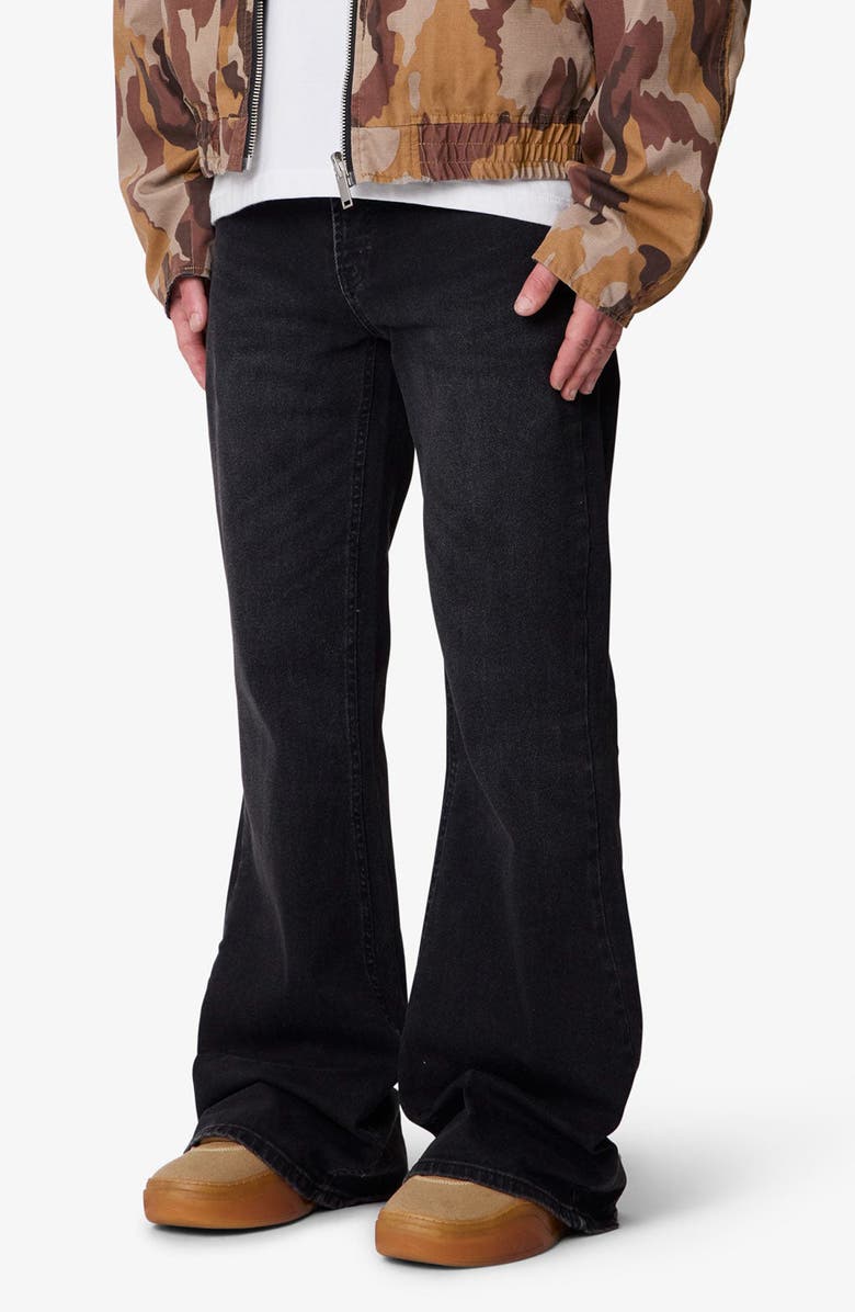 mnml Super Flare Jeans, Alternate, color, Western Black