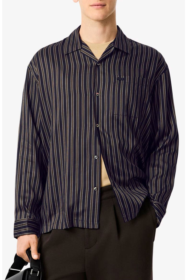 Stripe Relaxed Fit Button-Up Shirt, Main, color, NAVY BLUE/ GREEN