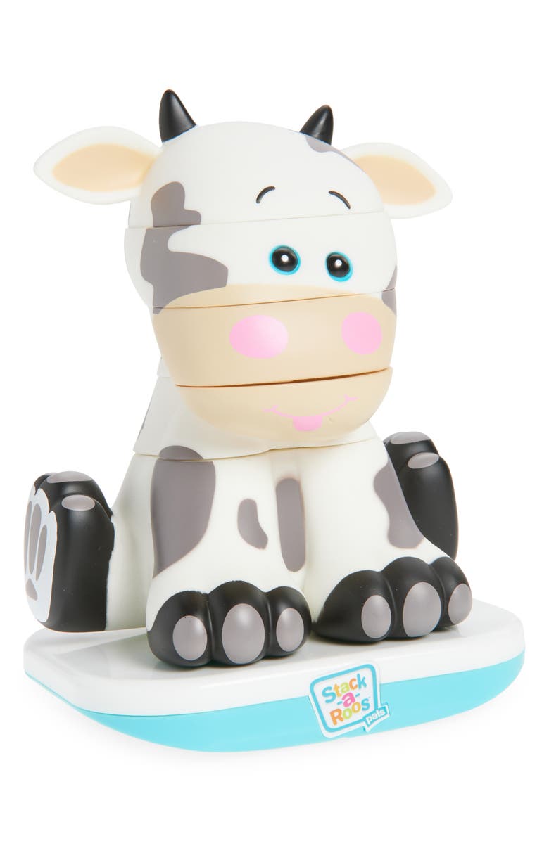 Stack-a-Roos Baby Cow Learning Toy, Main, color, White