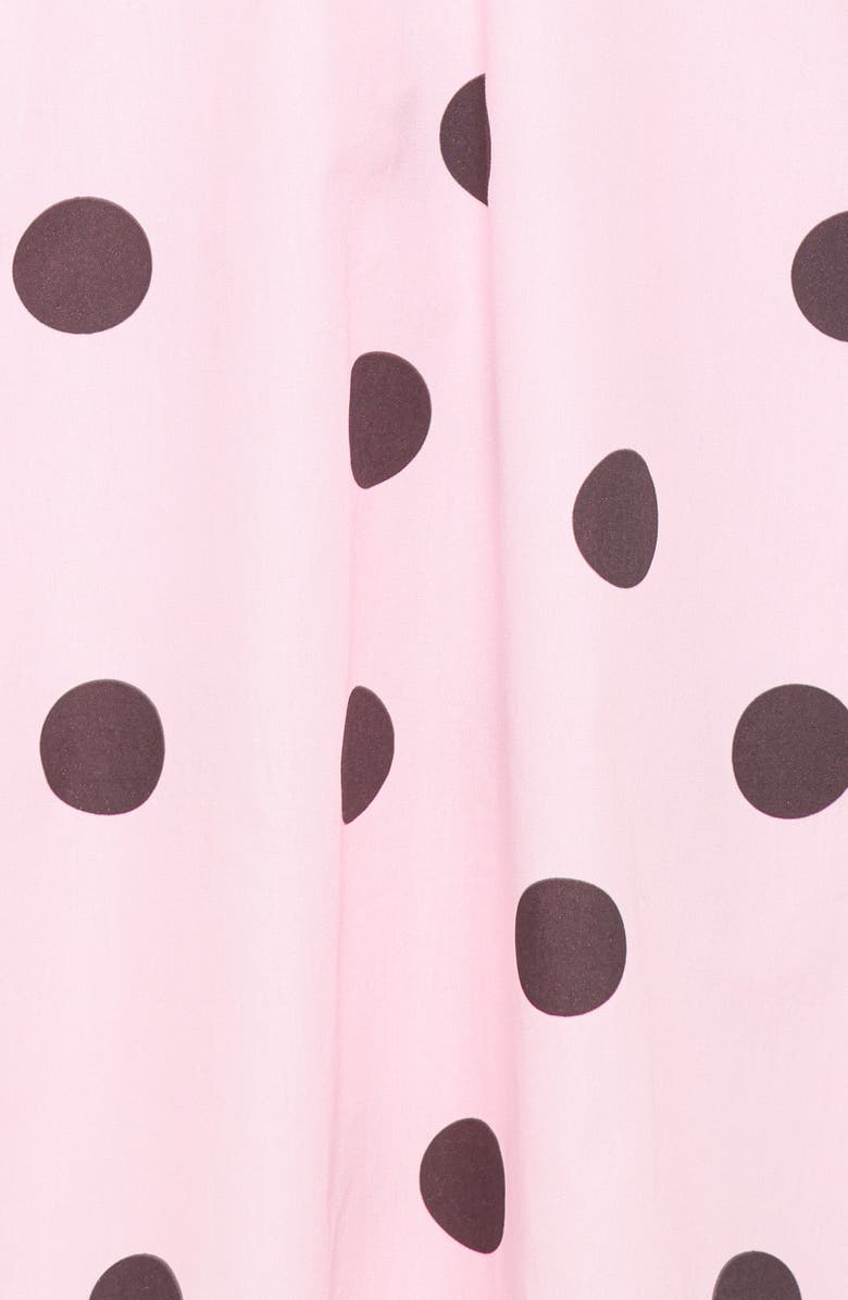Petal & Pup Bertine Puff Sleeve Cotton Minidress, Alternate, color, Pink Polka Dot