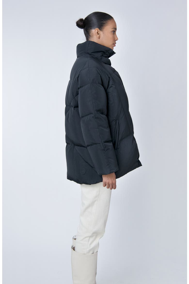 Ella Water Resistant Recycled Down Puffer Jacket, Alternate, color, BLACK