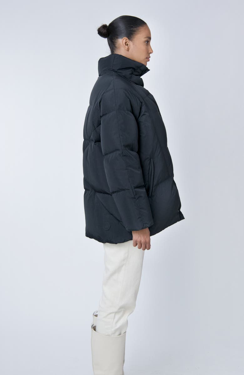 The Recycled Planet Company Ella Water Resistant Recycled Down Puffer Jacket, Alternate, color, Black