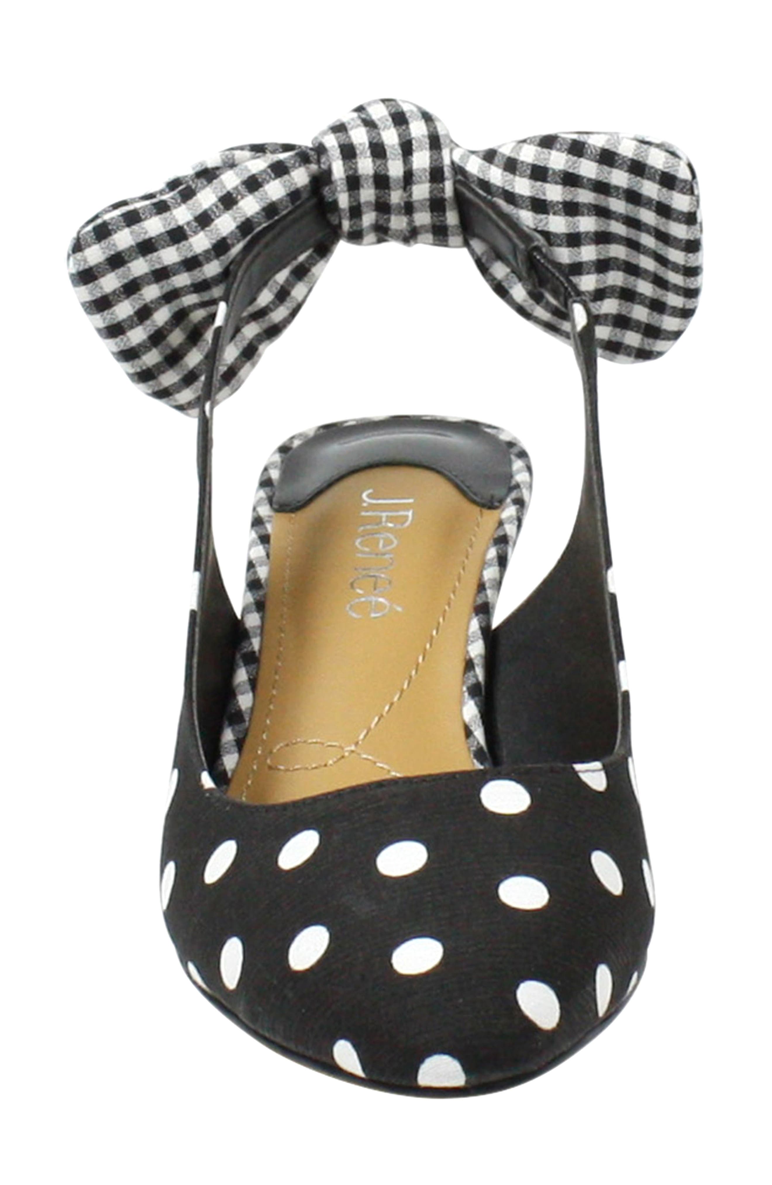 Gleda Slingback Pump, Alternate, color, BLACK/ WHITE POLKA DOT FABRIC