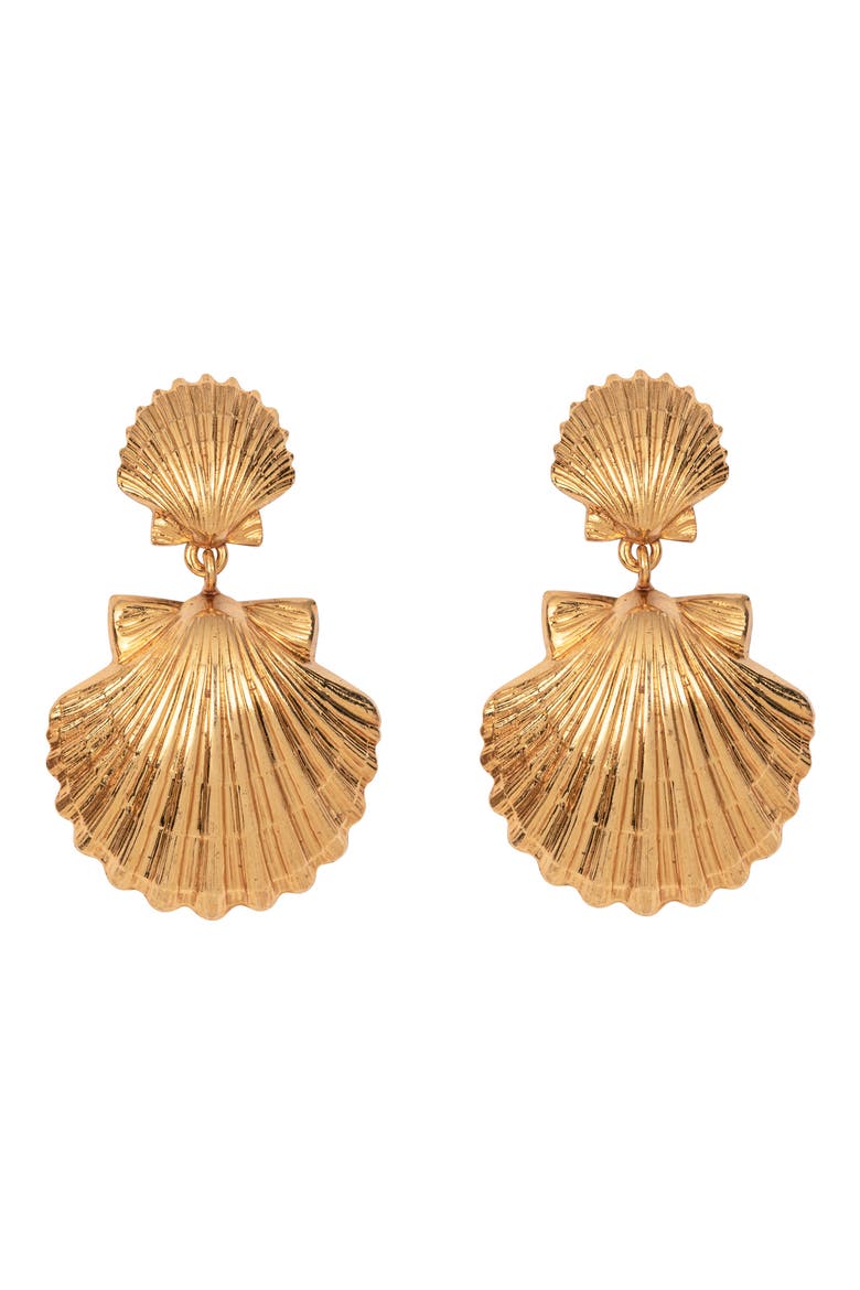 Caspian Drop Earrings, Main, color, GOLD