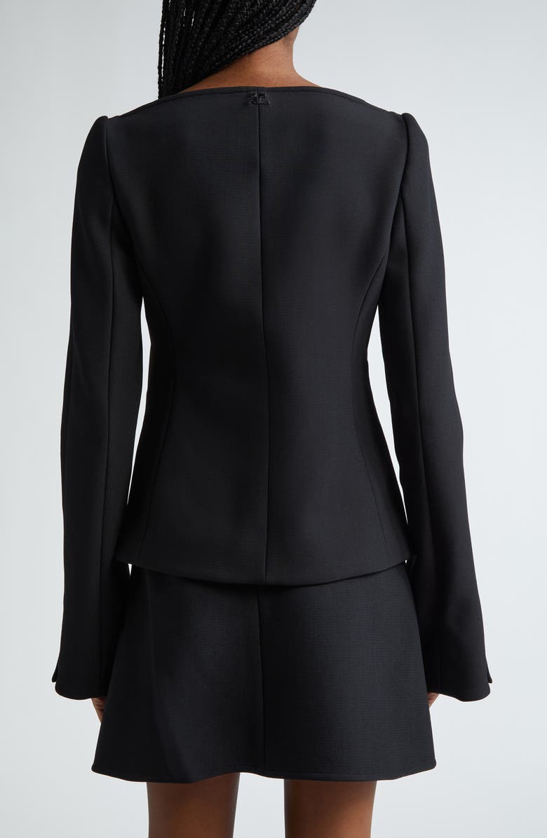 Courrèges Ellipse Heritage Crepe Jacket, Alternate, color,