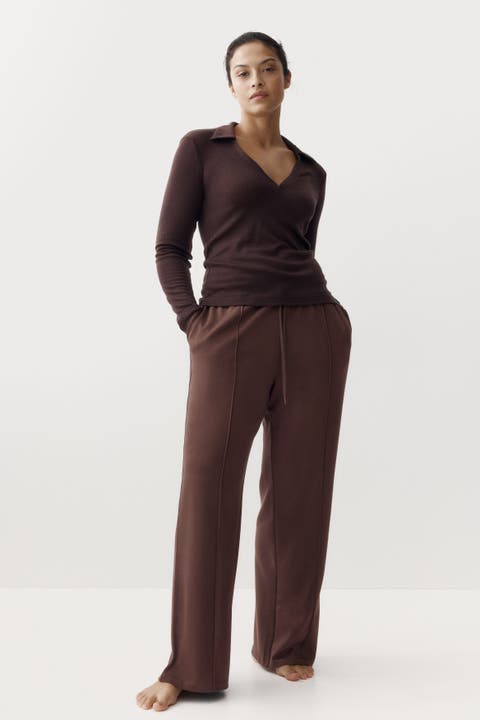 Wide Crease-front Joggers