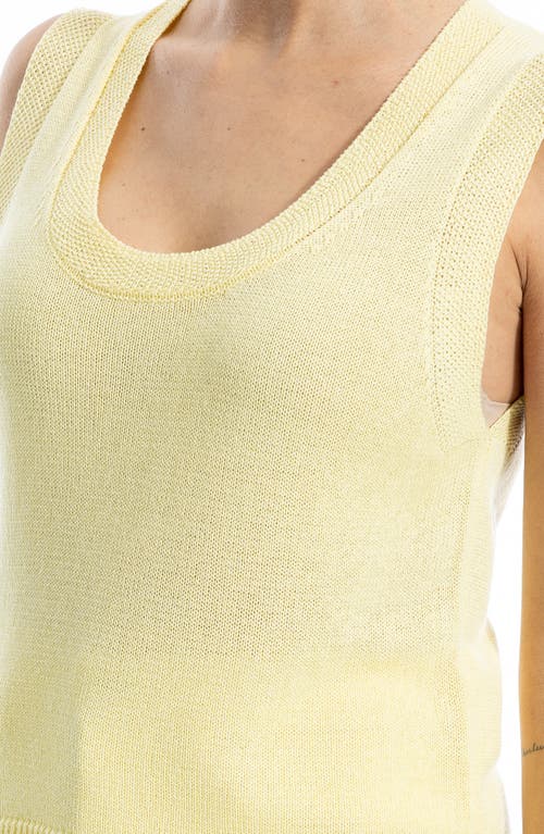 Max Studio Knit Shell Top In Yellow