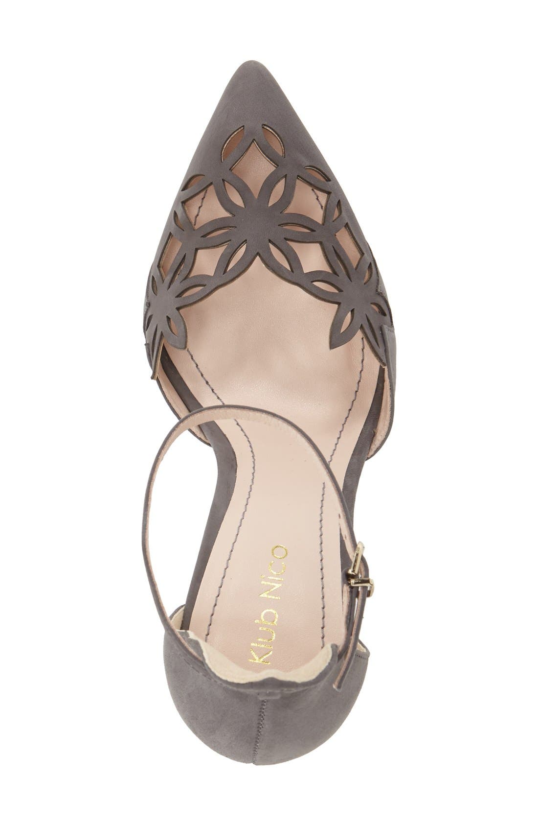 'Romea' Pointy Toe Pump, Alternate, color, CHARCOAL NUBUCK LEATHER