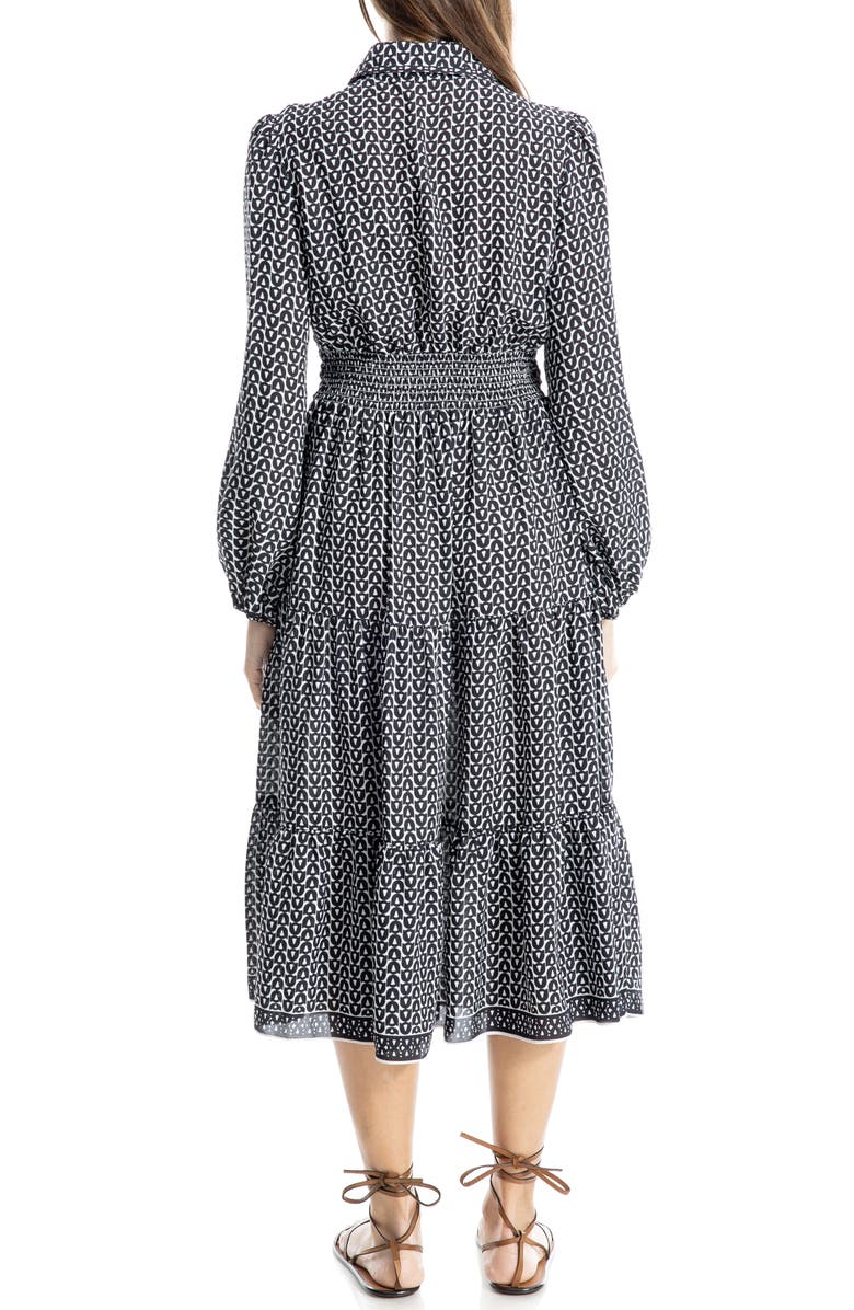 MAX STUDIO Long Sleeve Tiered Shirtdress, Alternate, color,