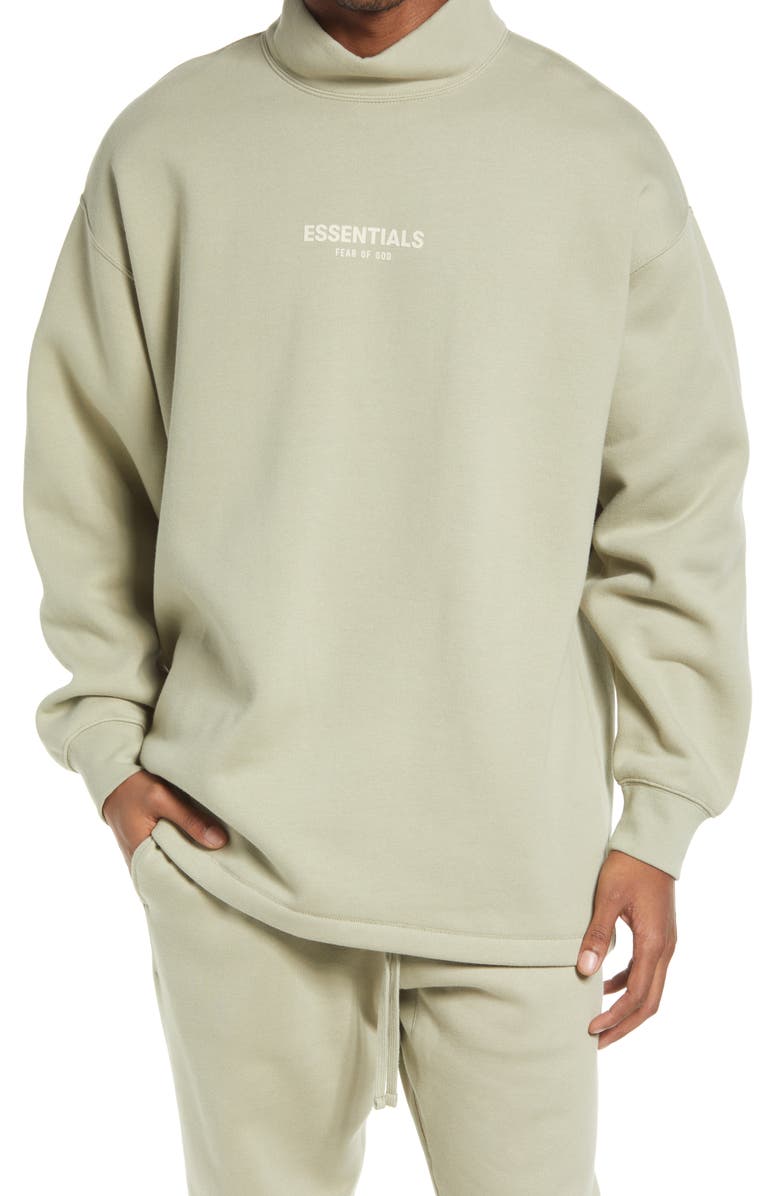 Fear of God Essentials Relaxed Mock Neck Sweatshirt, Main, color,