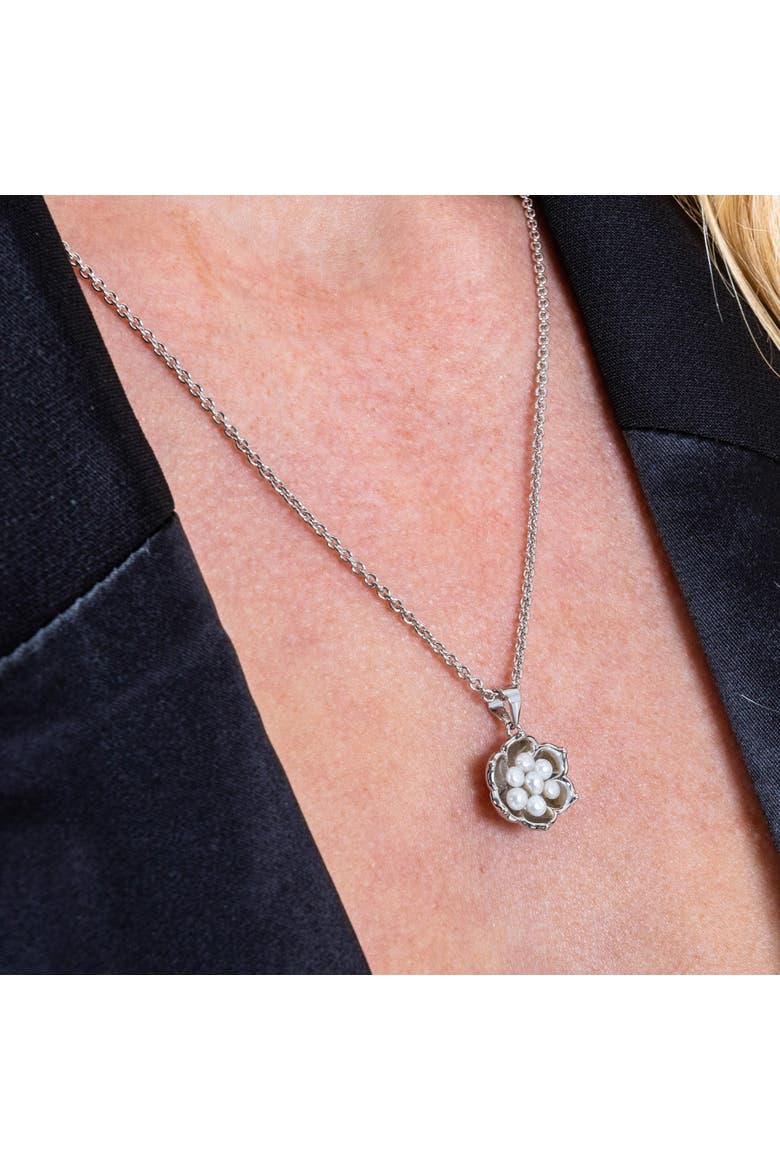 Royal Pearl Flower Pendant, Alternate, color, Sterling Silver