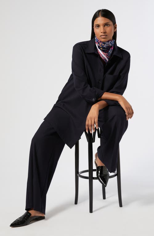 Marina Rinaldi Quota Stretch Twill Pull-on Pants In Blue