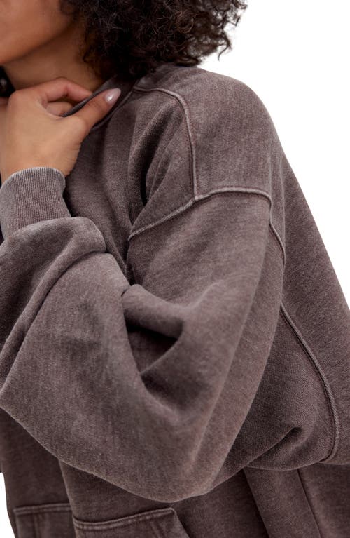 Free People Intimately Fp Slow It Down Oversize Cotton Blend Sweatshirt In Brown
