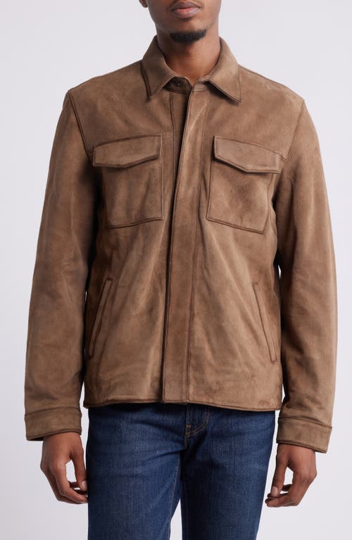 Frye Classic Suede Shacket In Taupe