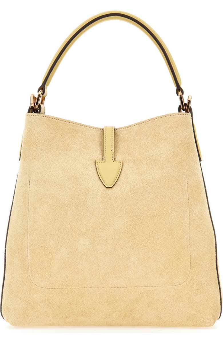 Tod's T Timeless Leather Bucket Bag, Alternate, color, Crema Chiaro/ Flan
