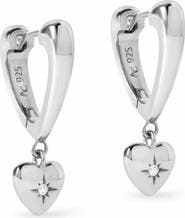 Astley Clarke Gold Biography Heart Hoop Drop Earrings