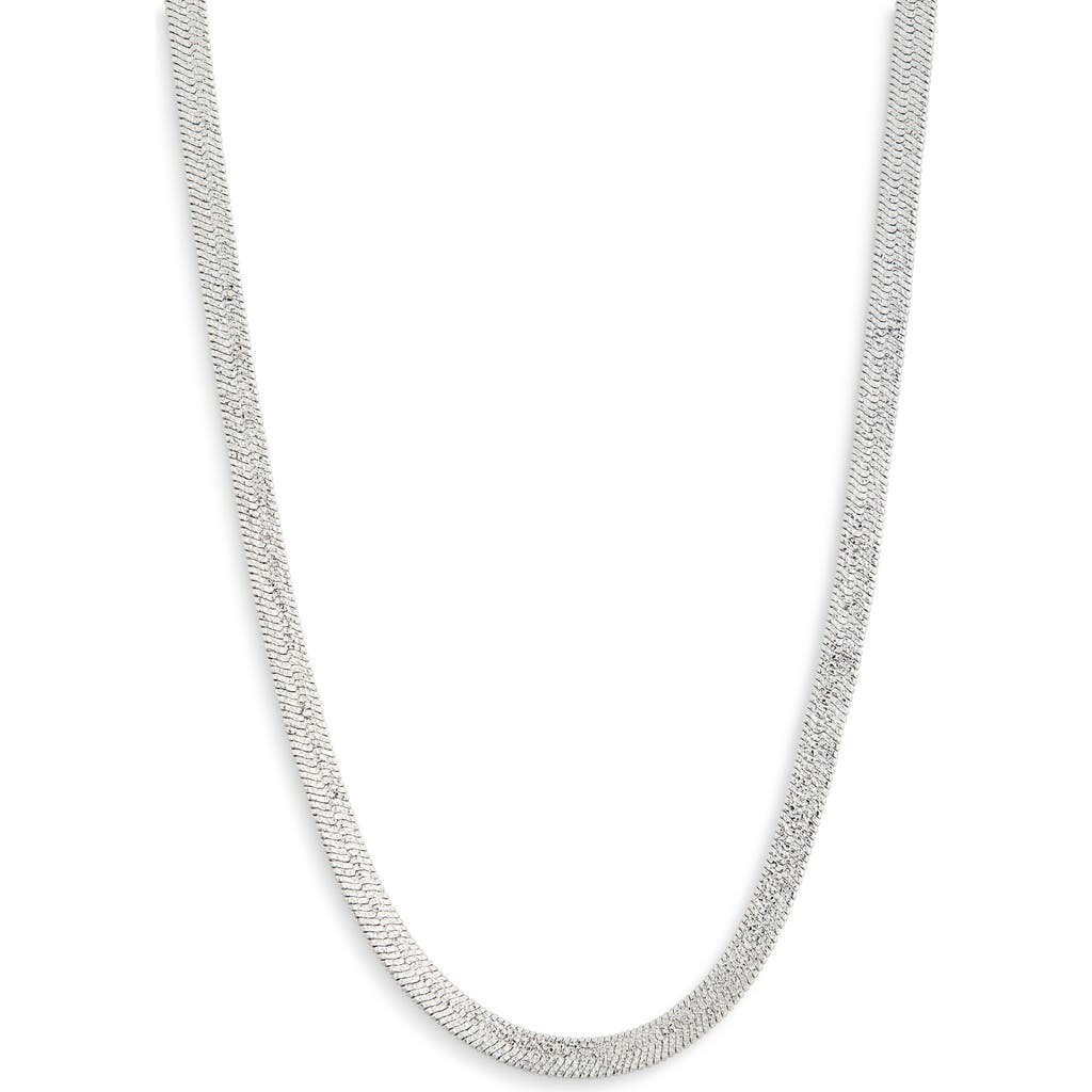 Vince Camuto Flat Snake Chain Necklace In Silvertone