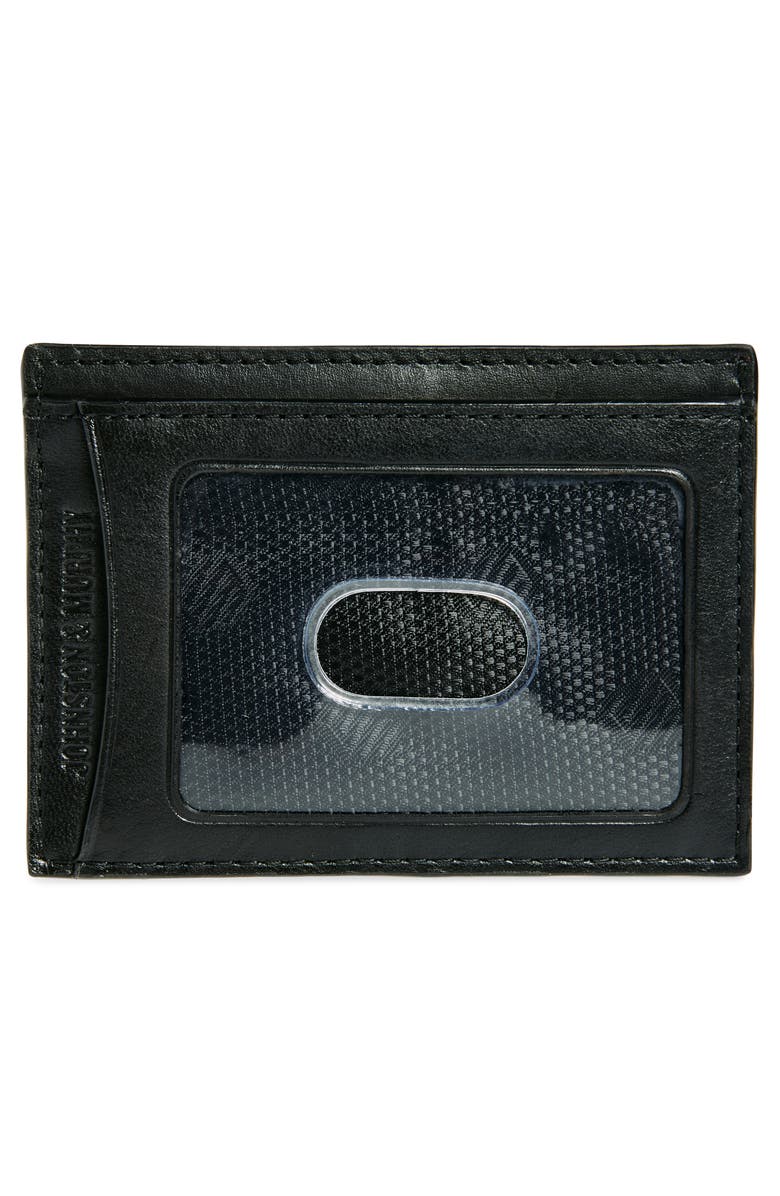 Johnston & Murphy Basketweave Card Holder, Alternate, color, Black