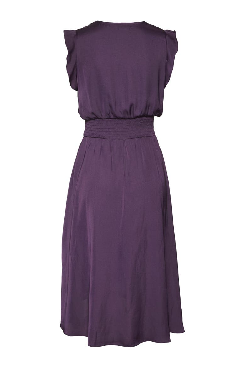 Ruffle Satin Dress, Alternate, color, Purple