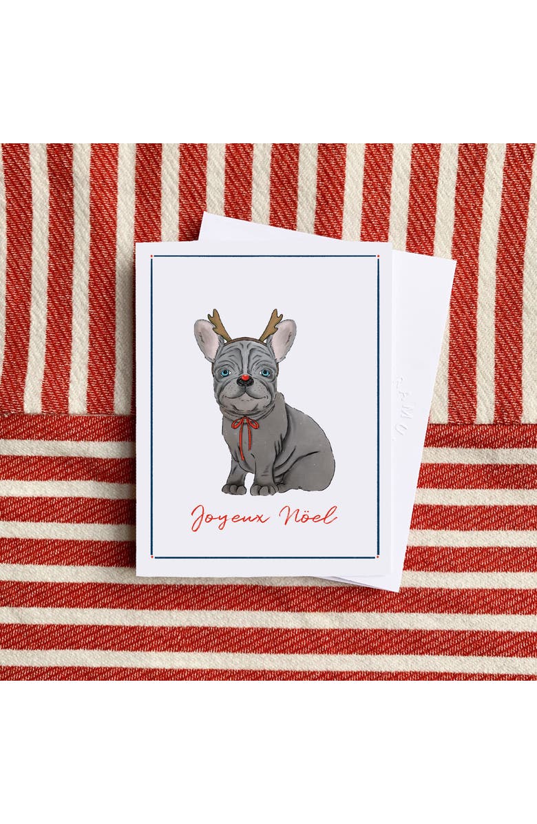 Ramus & Co Reindeer Frenchie Dog Winter/Holiday/Christmas Greeting Card Pack Sets, Alternate, color, Multi-Pack