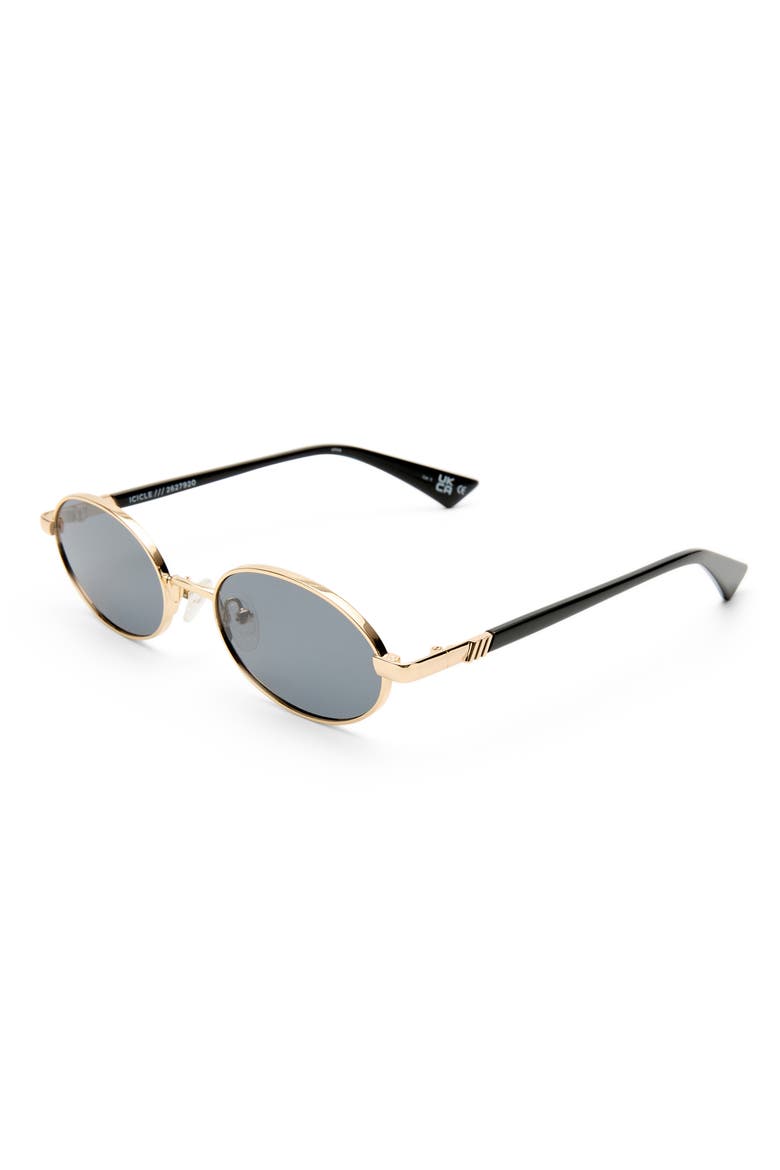 55mm Icicle Oval Sunglasses, Alternate, color, BRIGHT GOLD / SMOKE MONO
