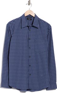 Theory Check Cotton Button-Up Shirt