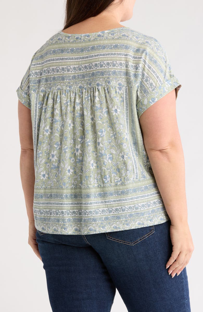 Lucky Brand Mix Print Top, Alternate, color, Green Combo