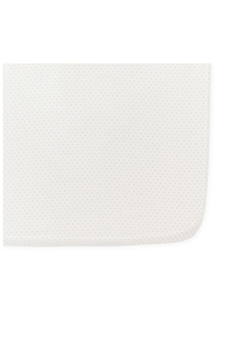 Pin Dot Organic Cotton Crib Sheet, Main, color, PIN DOT PEBBLE
