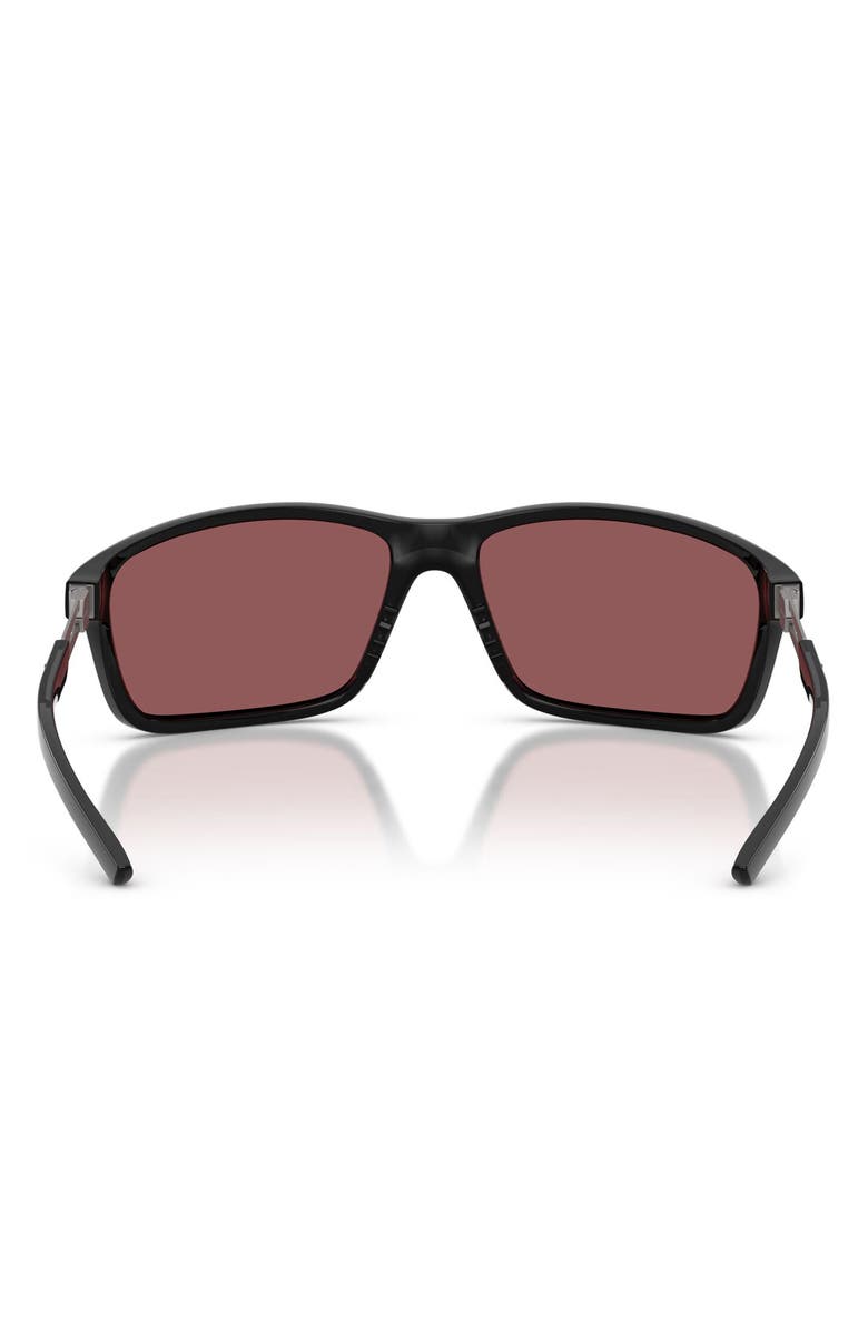 Scuderia Ferrari 65mm Oversize Pillow Sunglasses, Alternate, color, Black Shiny / Ferrari