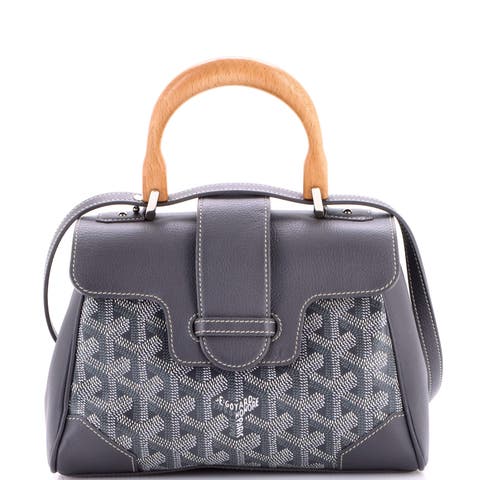 Saigon Top Handle Bag Coated Canvas with Leather Mini