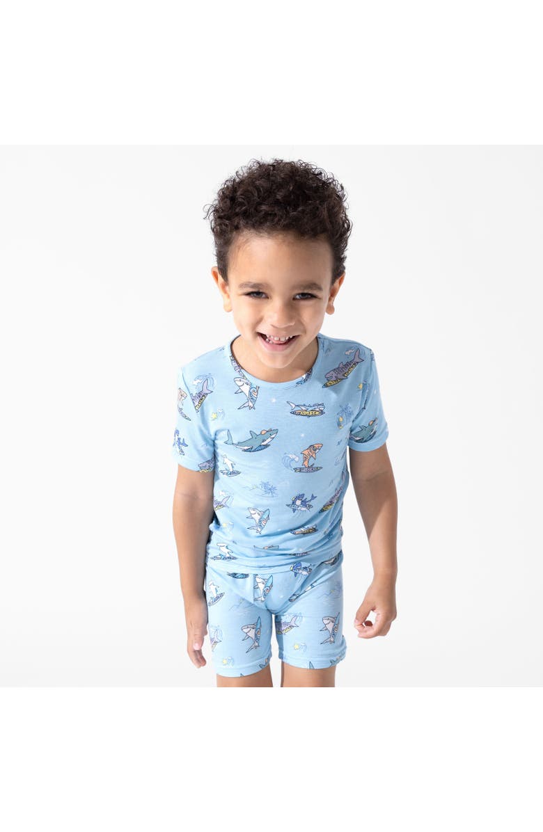 Bellabu Bear Shark School Kids 2-Piece Short Sleeve & Shorts Pajama Set, Alternate, color, Shark School
