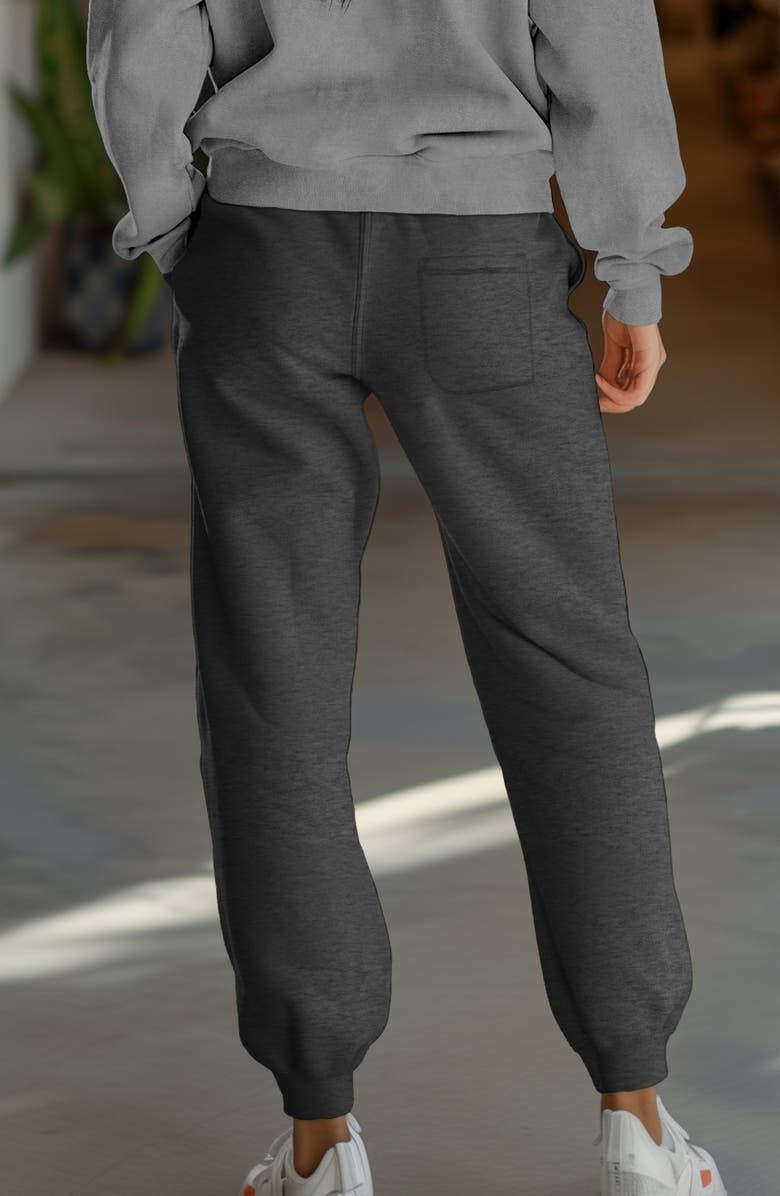 Dalix Womens Butterfly Midweight Fleece Jogger Pant, Alternate, color, Charcoal Htr