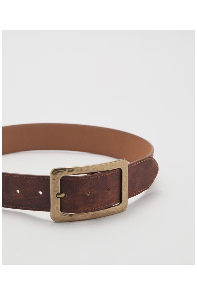 designer dress belt subtle logo square buckle brushed finish 32mm Trafalgar Men's Broderick 32mm Leather Dress Belt, Mahogany, 42