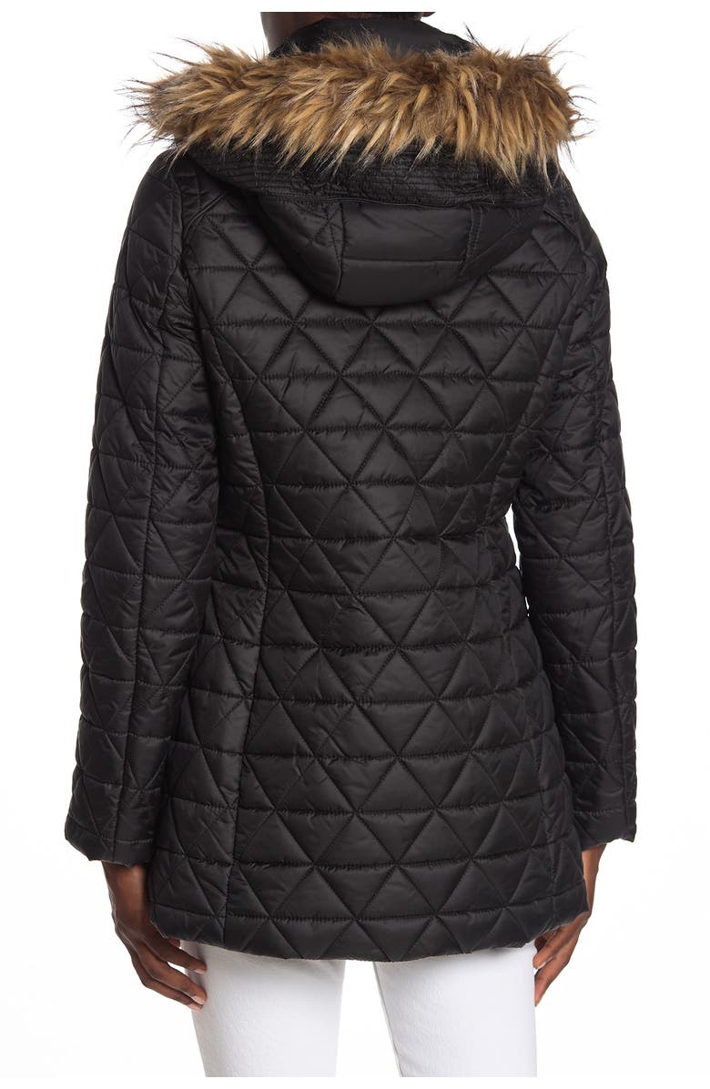 Marc New York Rosebank Quilted Faux Fur Trim Hood Coat, Alternate, color,