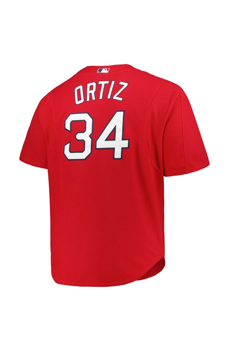 Mitchell & Ness Men's Mitchell & Ness David Ortiz Red Boston Red Sox Big & Tall Cooperstown Collection Batting Practice Replica Jersey, Alternate, color, Red