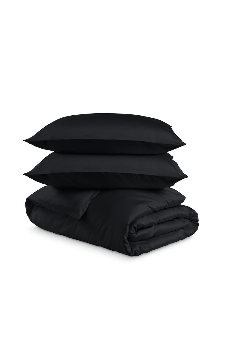 Bare Home Cooling Rayon Duvet Cover Set, Main, color, Black