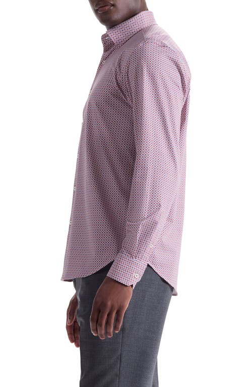 Bugatchi Jules Ooohcotton® Medallion Print Button-down Shirt In Orange