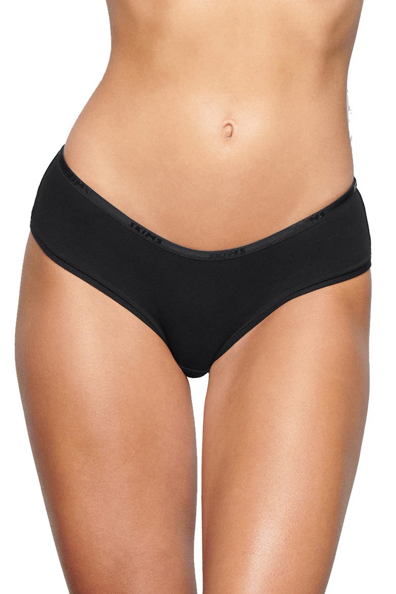 Stretch Cotton Logo Hipster Briefs, Main, color, SOOT
