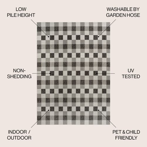 Jonathan Y Darcy Traditional Geometric Bold Gingham Indoor/outdoor Area Rug In Black/cream