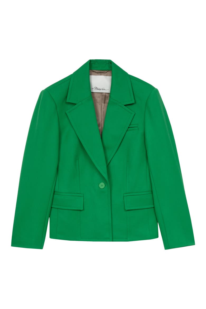 Cavalry Twill Belle Wool Blazer, Alternate, color, KELLY GREEN