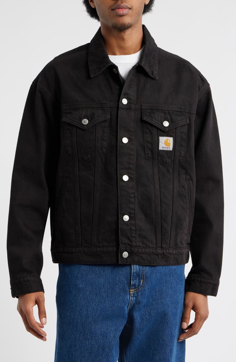 Carhartt Work In Progress Everson Denim Trucker Jacket, Alternate, color, Everson Black Palisander
