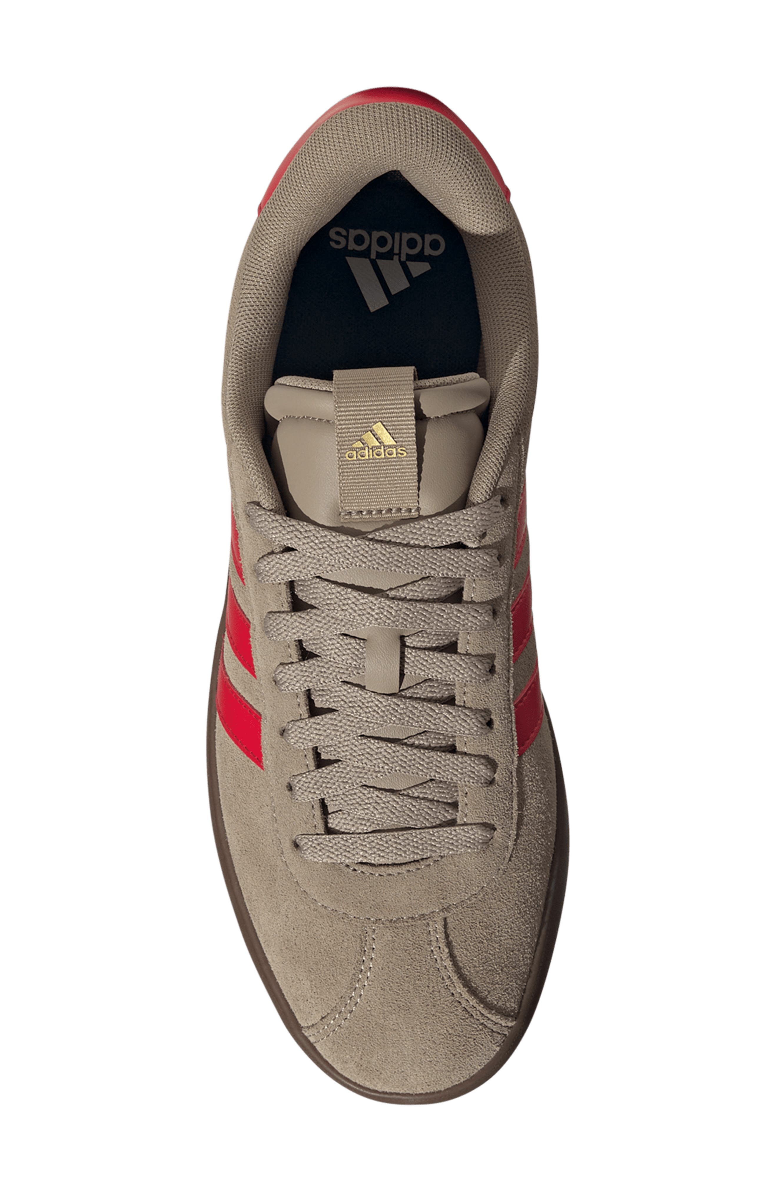 adidas VL Court 3.0 Sneaker, Alternate, color, Blanch Cargo/ Ruby/ Gold Met