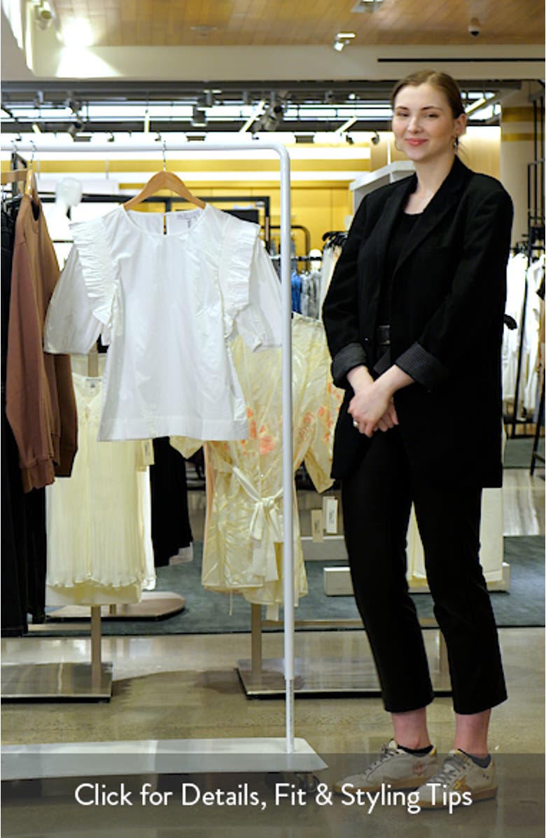 Ruffle Smocked Puff Sleeve Blouse, sales video thumbnail