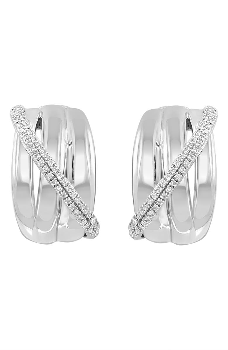 EFFY Diamond Hoop Earrings - 0.34ct., Main, color, Metallic Silver